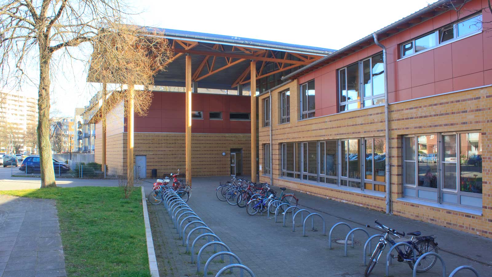 Außenansicht der Halle am Pistorhof